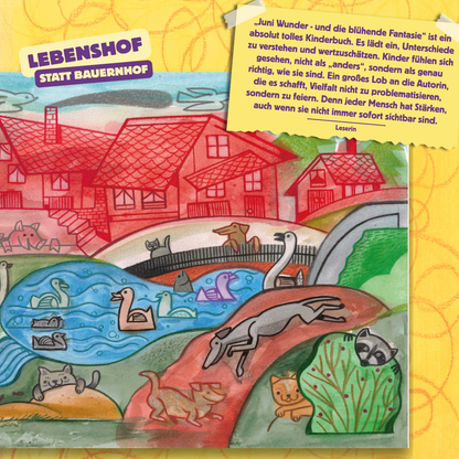 Illustration vom Lebenshof mit Rezension von Leserin